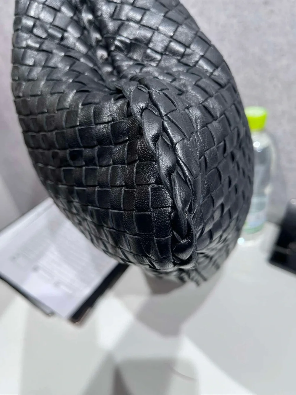 Bottega Veneta Black Intrecciato Woven Hobo Shoulder Bag